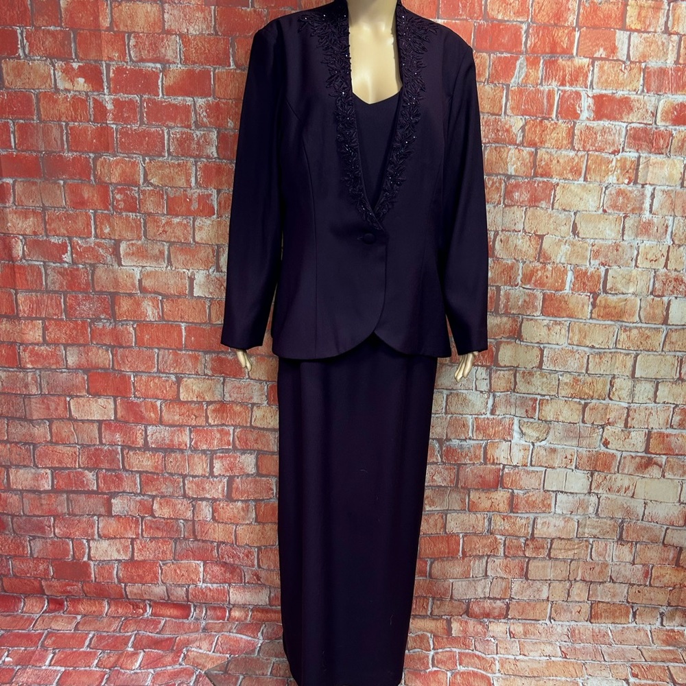 Karen Miller Vintage Beaded‎ Jacket Maxi Dress